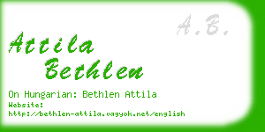 attila bethlen business card